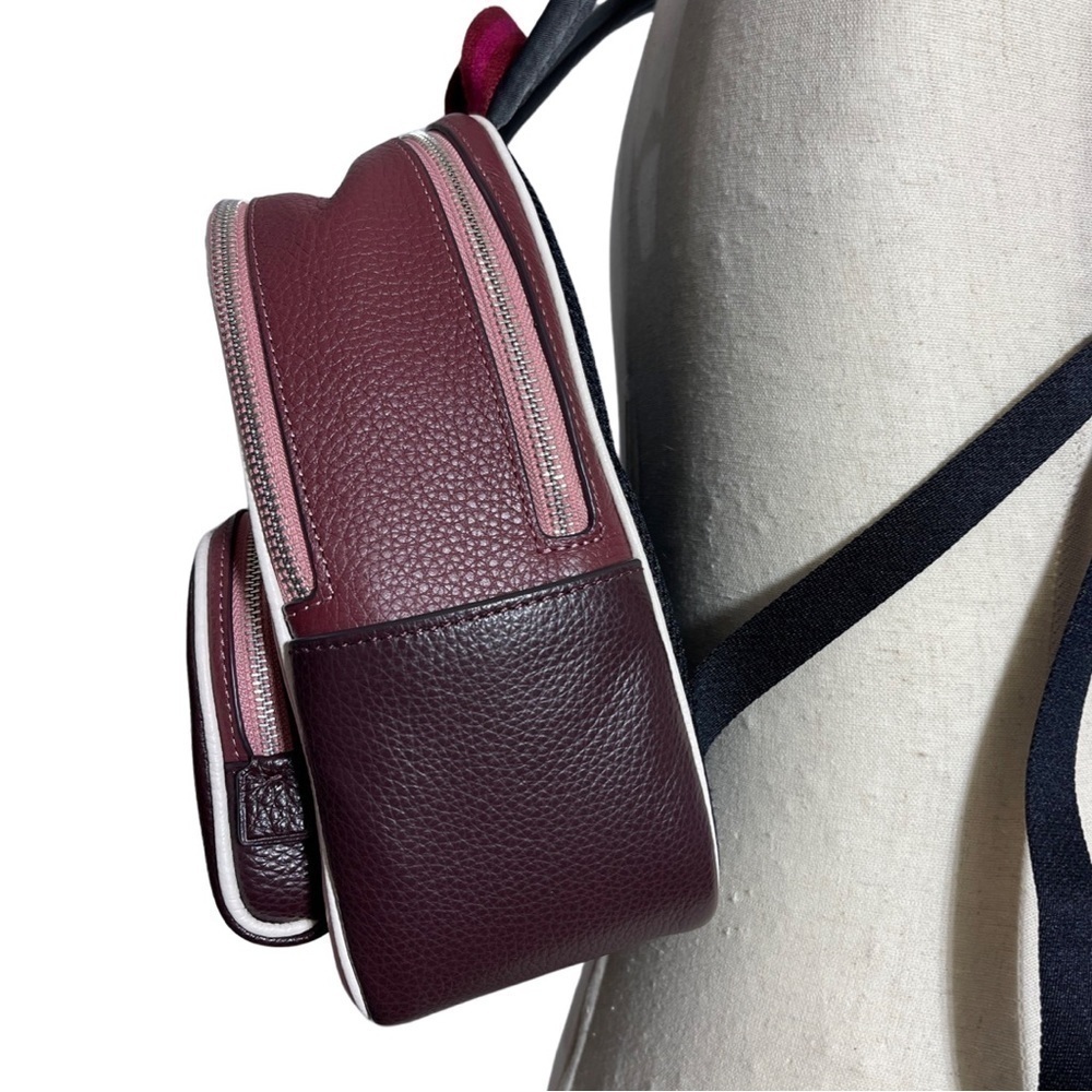 Coach โข Mini Court Backpack In Colorblock Ski Speed Graphic Powder Pink Multi - Picture 5 of 16